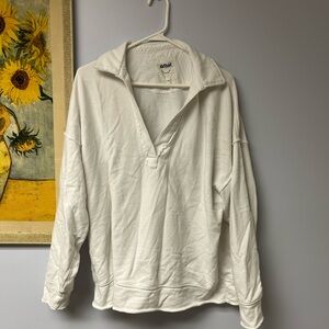 Aerie white  Collared Sweatshirt